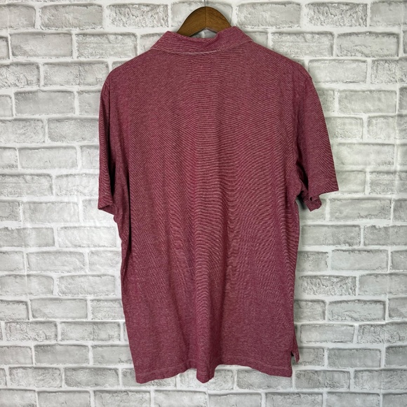 Billy Reid Dull Red Polyester Blend Collared Polo Shirt Mens 2XL Lightweight - Picture 4 of 7